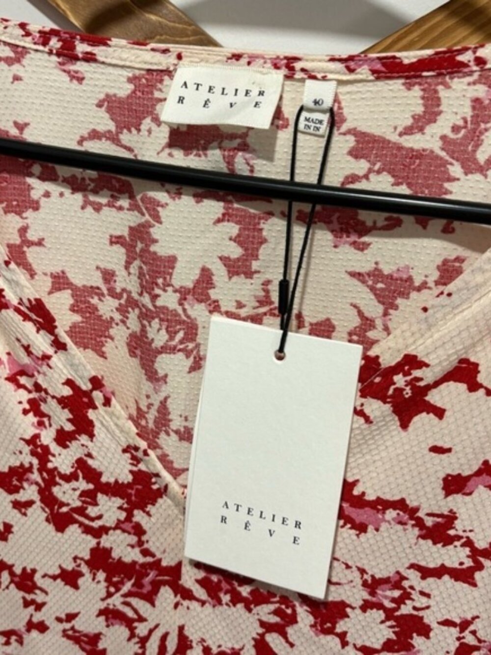 NWT Atelier Rêve Alais Midi Dress | Red & White Floral | Size 8  $179.00 CAN - Picture 4 of 11